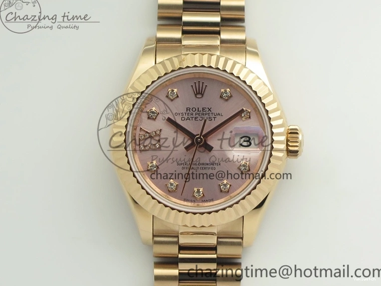 XL Edition BP Diam Fluted RG Bezel DateJust Pink 28mm Dial Maker RG On Best Bracelet ETA2671 0513